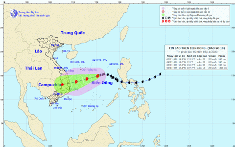 Bão số 10 mạnh lên hướng vào Quảng Ngãi - Khánh Hòa, Biển Đông chuẩn bị đón bão mới